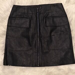 Fashion Nova Black Textured Mini Skirt